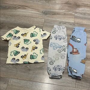 7/$21- Boys size 2T construction themed tshirt & joggers